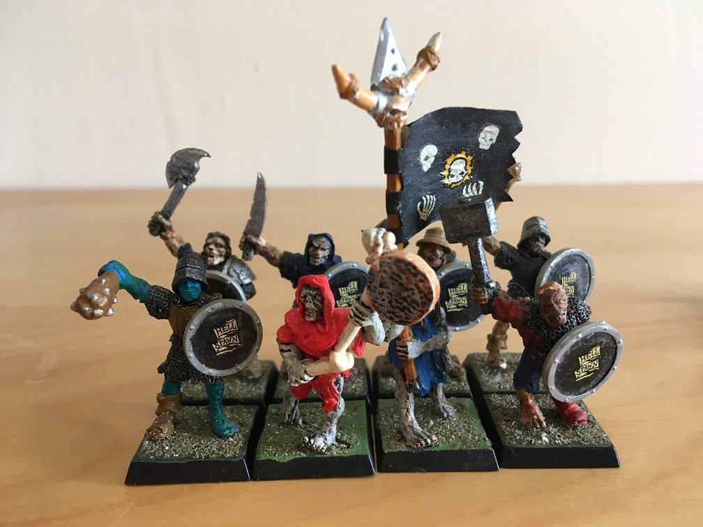 Zombies - a rare piece of flesh on this predominantly skeletal undead warband