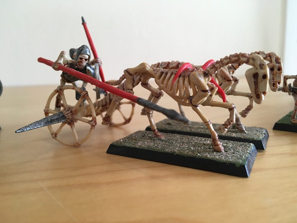 Skeleton chariot, with red spears