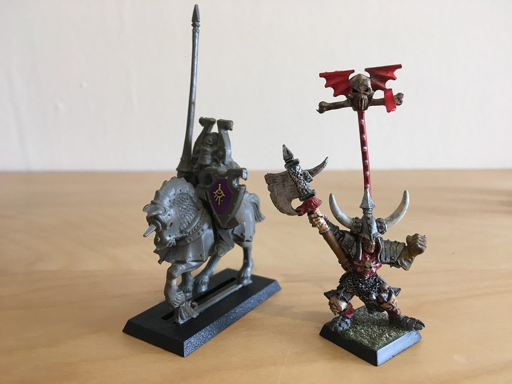 Krell and a Chaos Warrior from Battlemasters