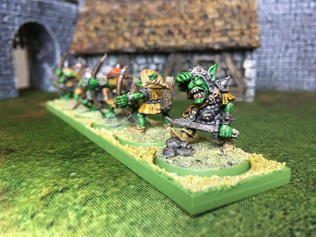 Goblin archers in Warbases movement tray